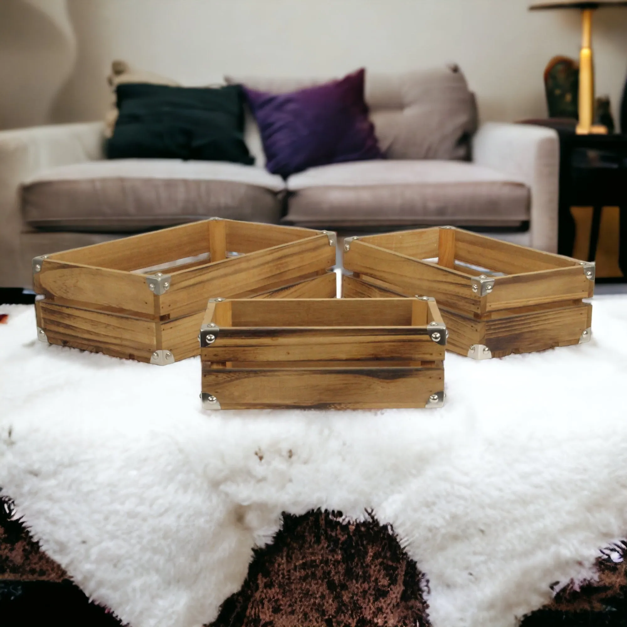 4832A-3 - Rustic Farmstead Rectangular Crates