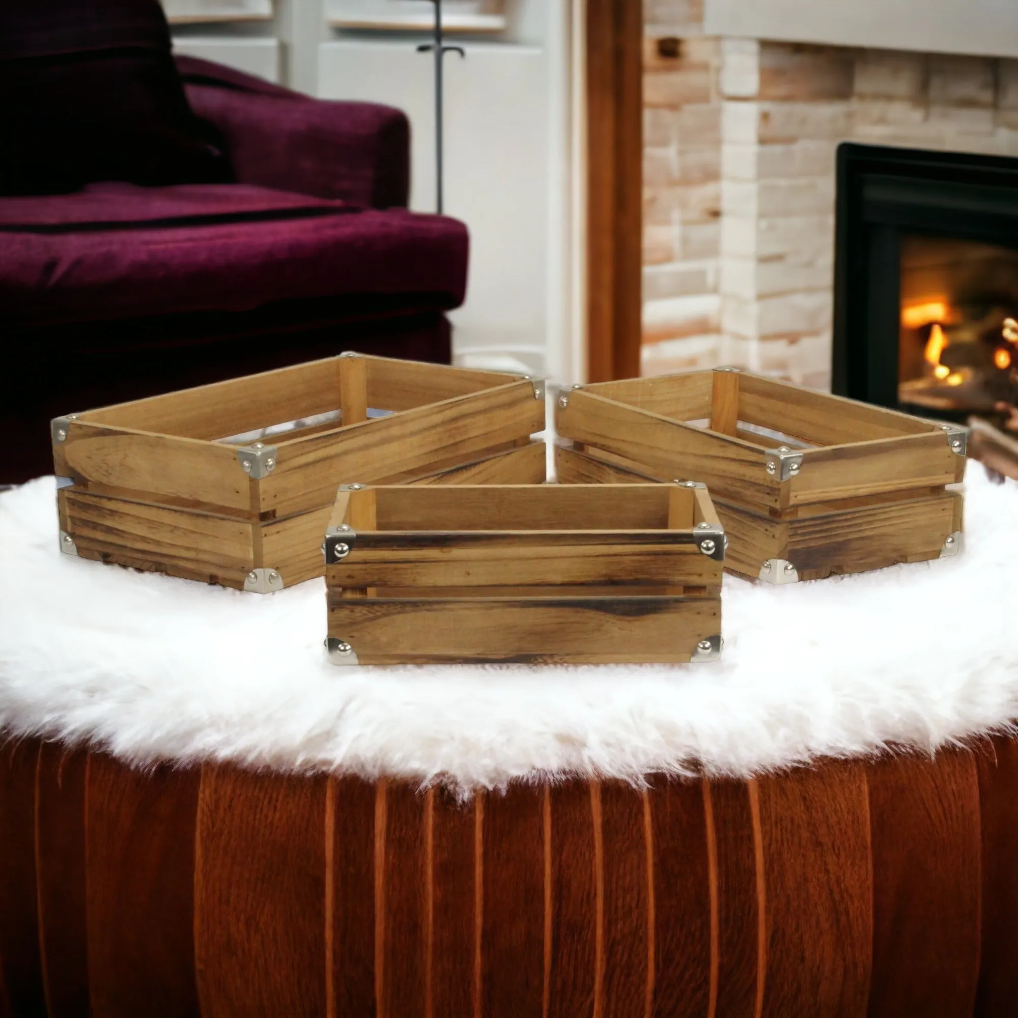 4832A-3 - Rustic Farmstead Rectangular Crates
