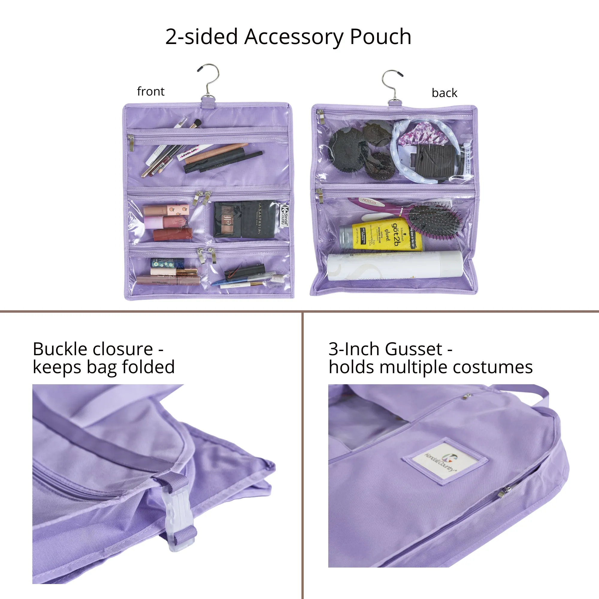 52" Waterproof Garment Bag with Accessory Bag - Lilac Purple