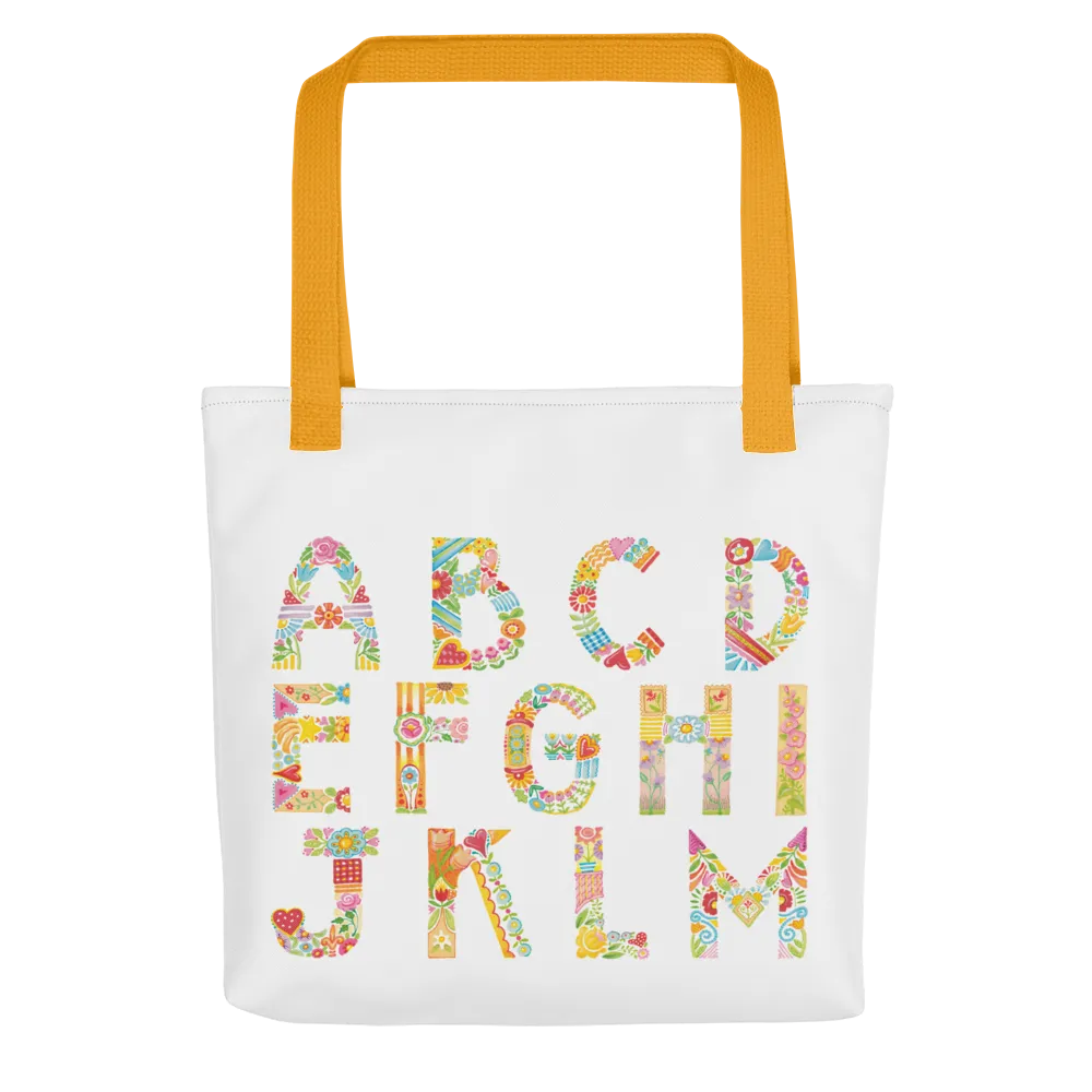 Alphabet Garden Tote Bag