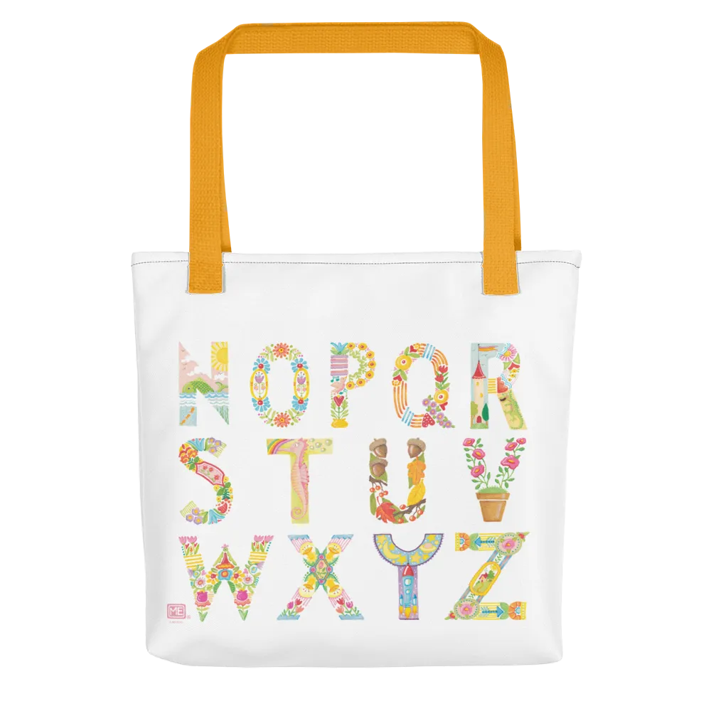 Alphabet Garden Tote Bag