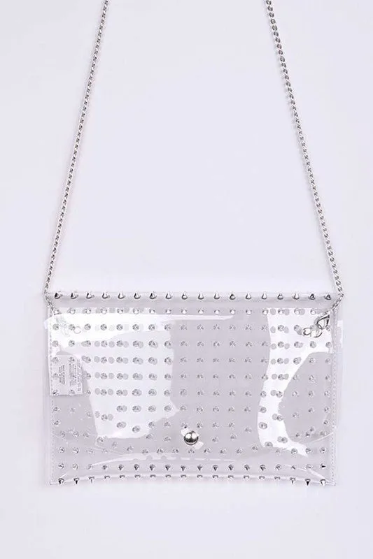 Anna Studded Clear Crossbody Purse