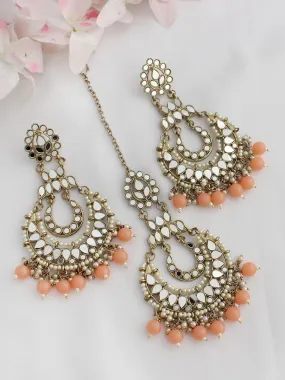 Azeen Mirror Earrings & Tikka