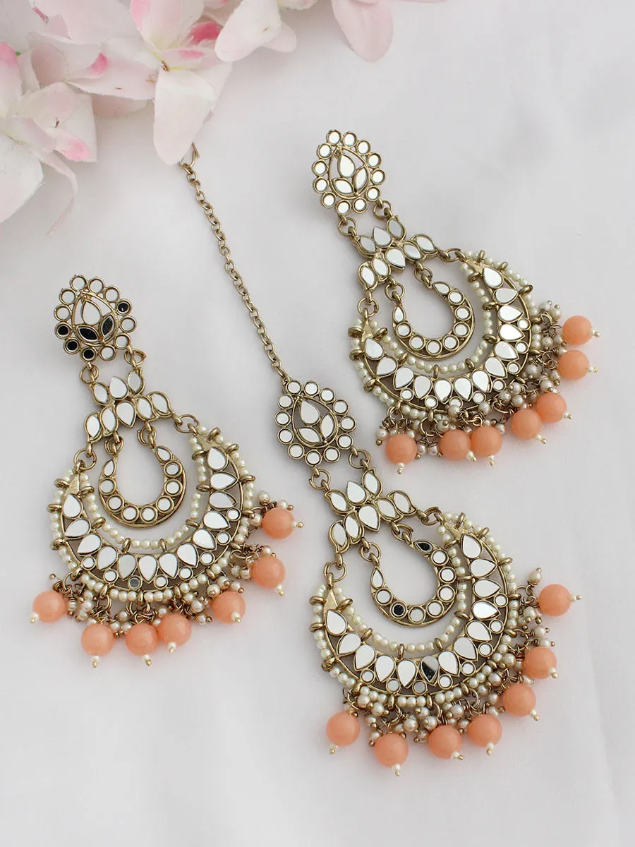 Azeen Mirror Earrings & Tikka