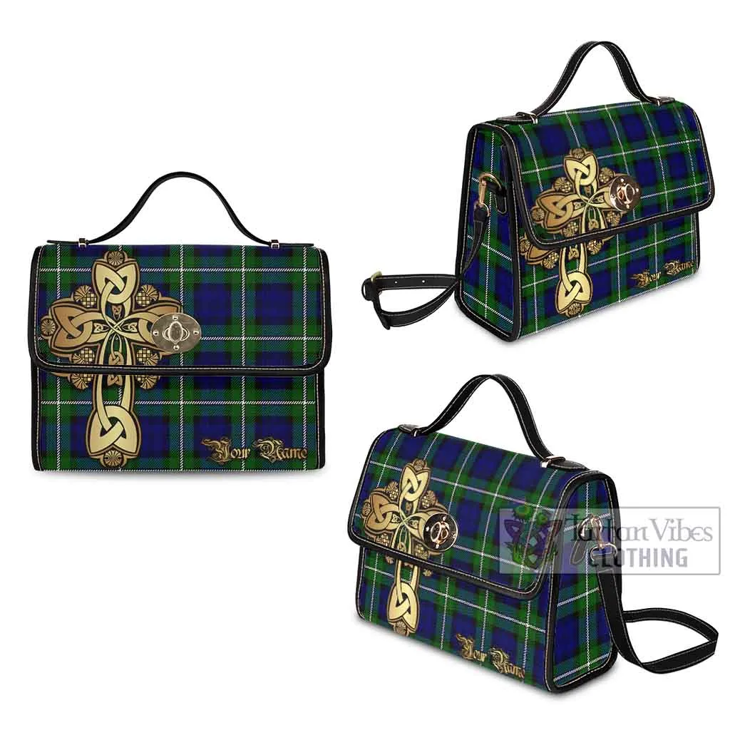 Bannerman Tartan Waterproof Canvas Bag Golden Thistle Celtic Cross Style