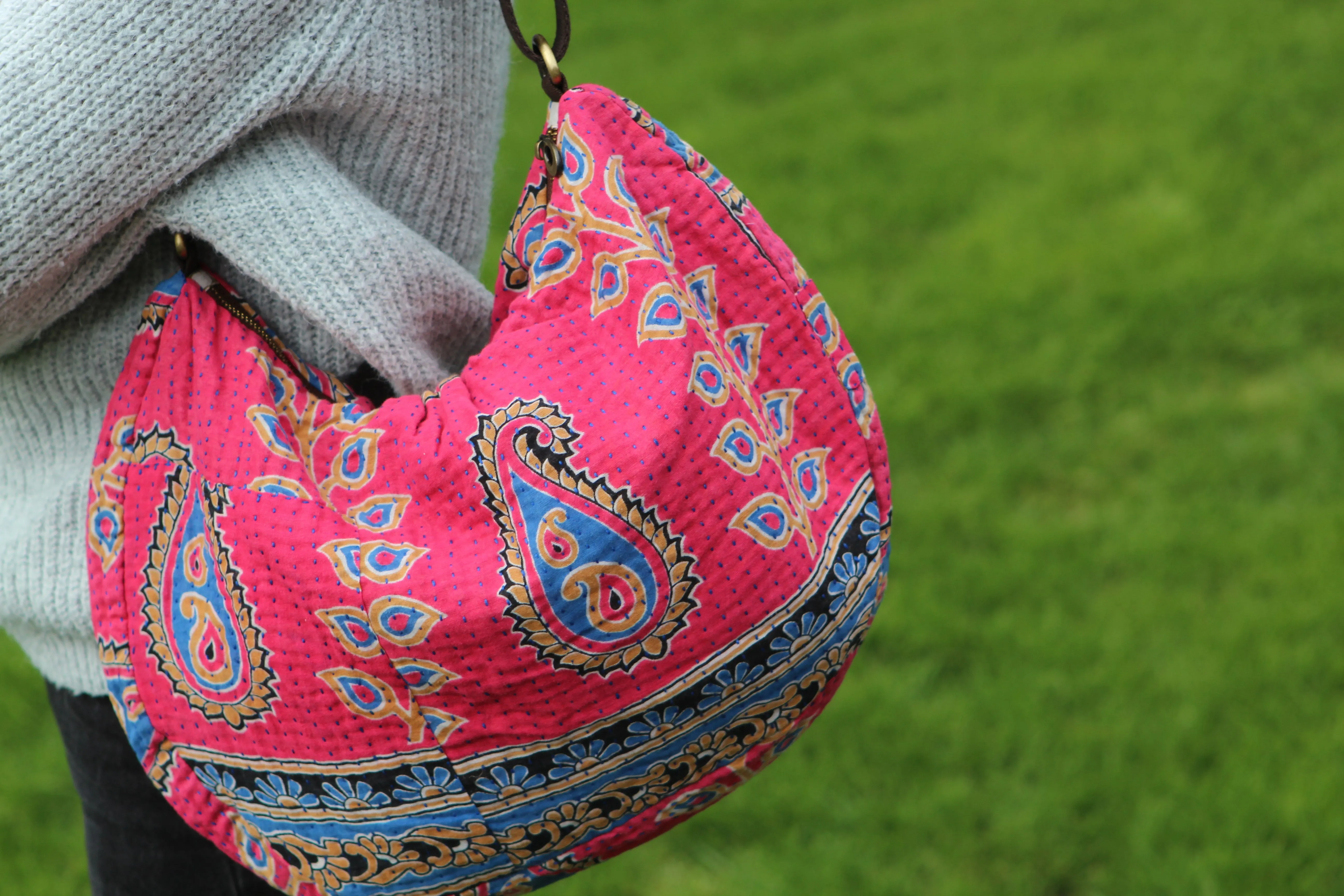 Bharati Boho Bag - Pink Paisley
