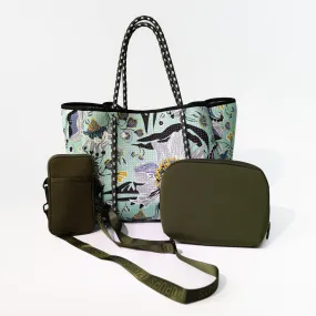 BLOSSOM MINT SET: EVERYDAY TOTE   MAKEUP POUCH SET   PHONE BAG