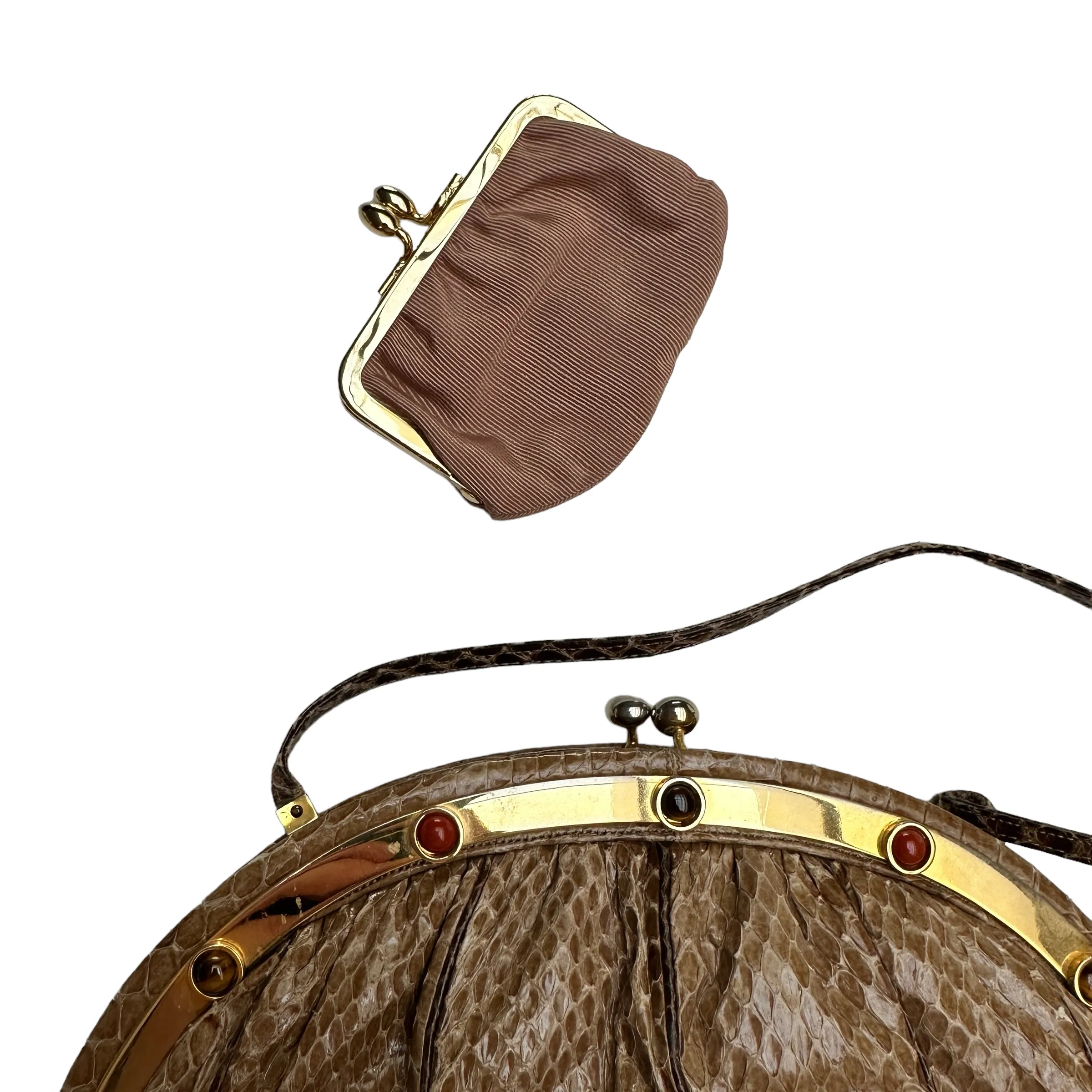 Brown Python Crossbody Bag