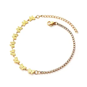 Butterfly & Cubic Zirconia Anklet