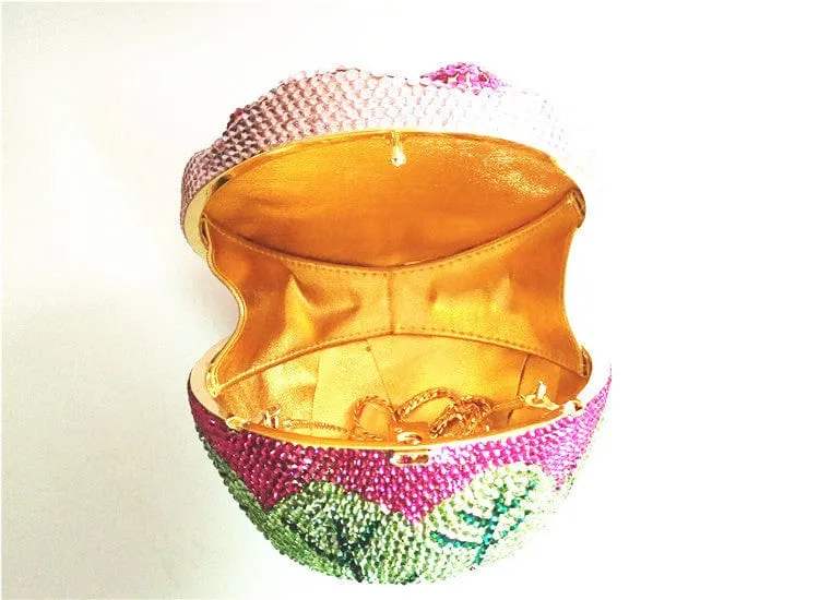Cake Shape Colorful Crystals Clutch