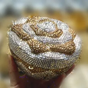 Cake Shape Colorful Crystals Clutch