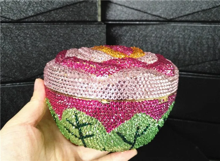 Cake Shape Colorful Crystals Clutch