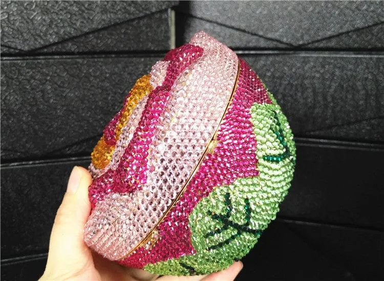Cake Shape Colorful Crystals Clutch