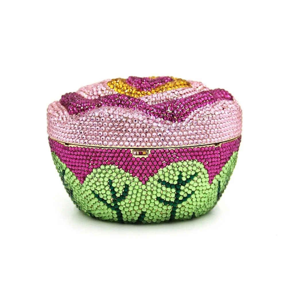 Cake Shape Colorful Crystals Clutch