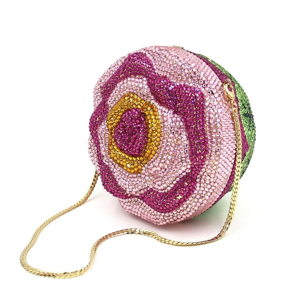 Cake Shape Colorful Crystals Clutch
