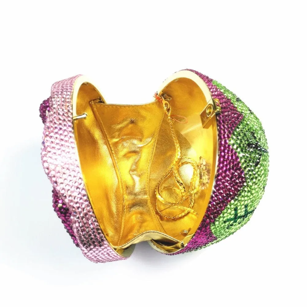 Cake Shape Colorful Crystals Clutch