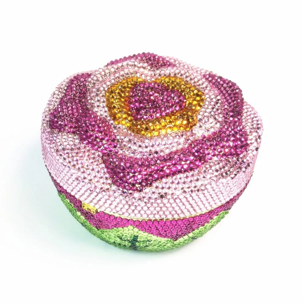 Cake Shape Colorful Crystals Clutch