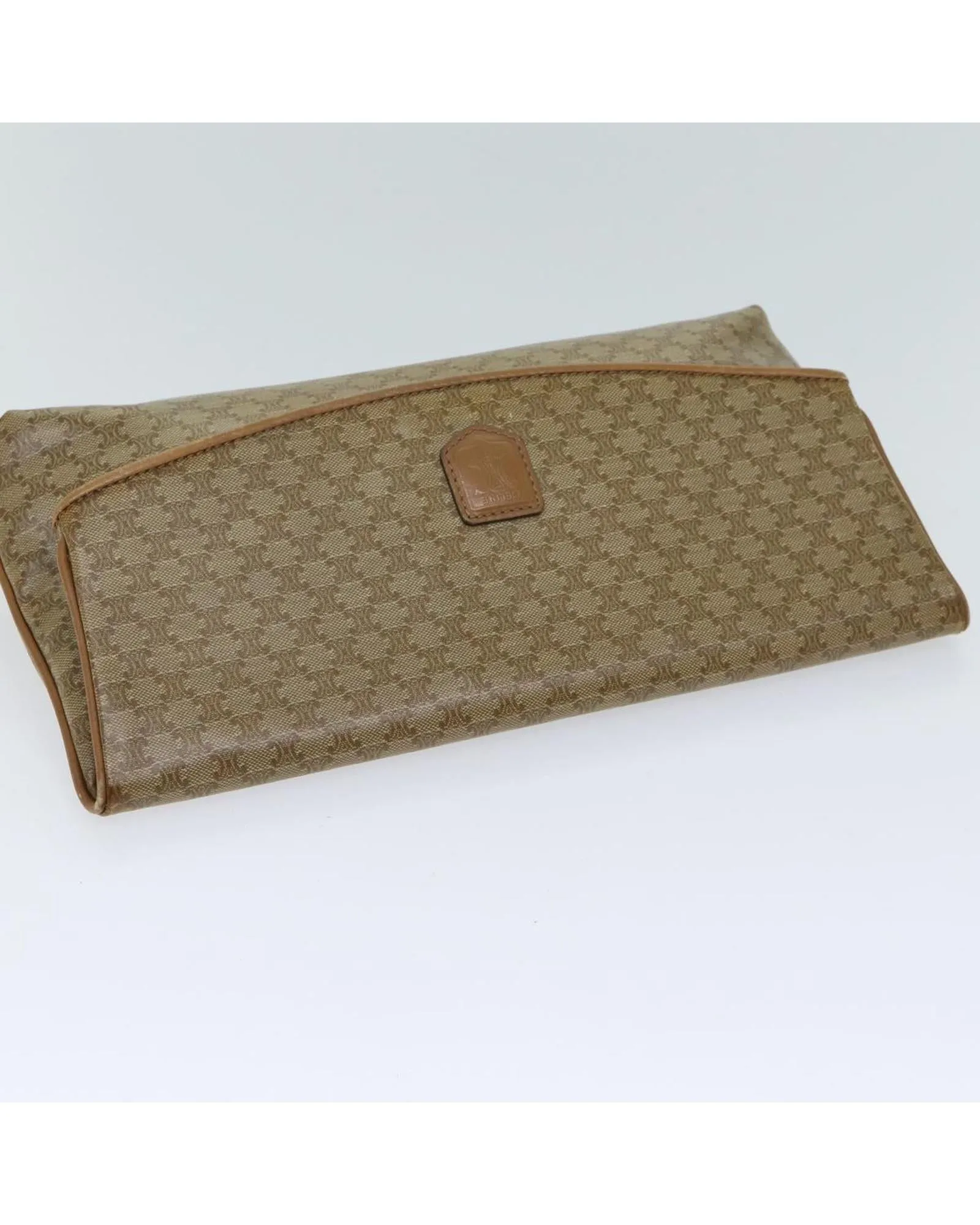 CELINE Classic Clutch - Brown Canvas and Leather