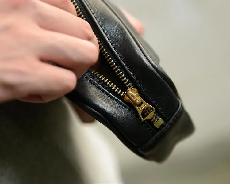 Coffee Cool Leather Mens Long Wallets Large Zipper Wallets Black Wristlet Clutch Vintage Clutch Purse For Men