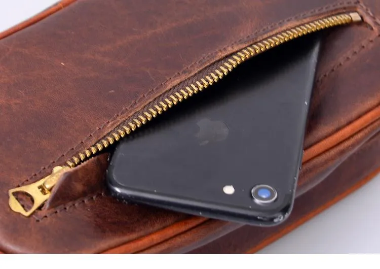 Coffee Cool Leather Mens Long Wallets Large Zipper Wallets Black Wristlet Clutch Vintage Clutch Purse For Men
