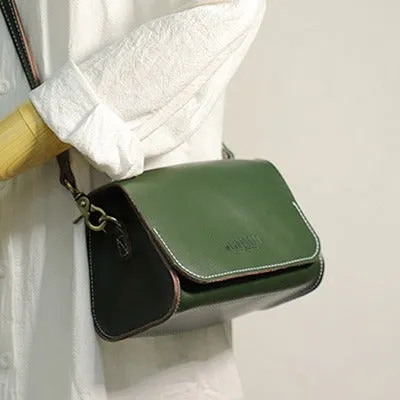 Cute Brown LEATHER Small Side Bag Handmade WOMEN Crossbody BAG Phone Purse FOR WOMEN