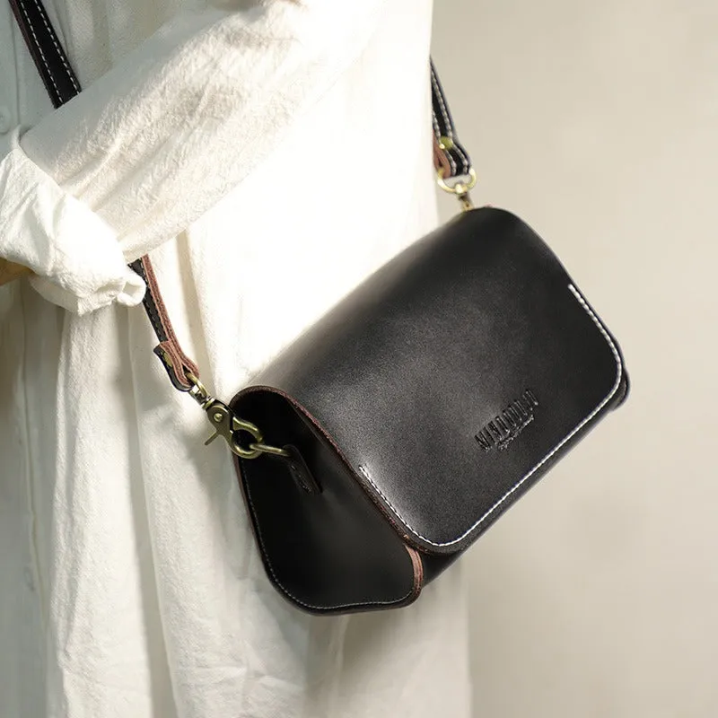 Cute Brown LEATHER Small Side Bag Handmade WOMEN Crossbody BAG Phone Purse FOR WOMEN