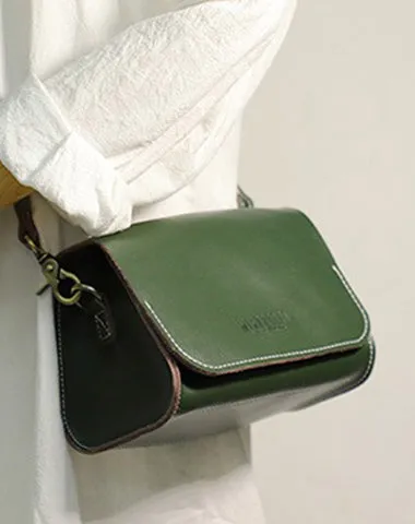 Cute Brown LEATHER Small Side Bag Handmade WOMEN Crossbody BAG Phone Purse FOR WOMEN