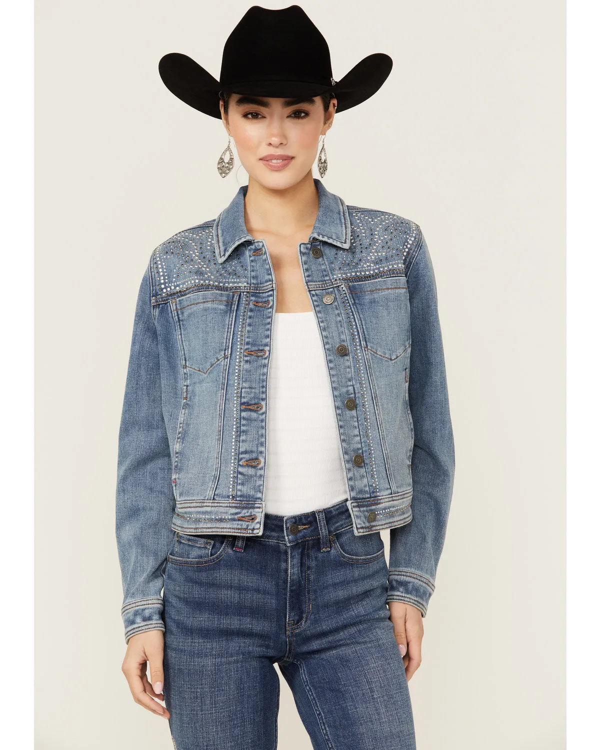 Embellished Denim Trucker Jacket
