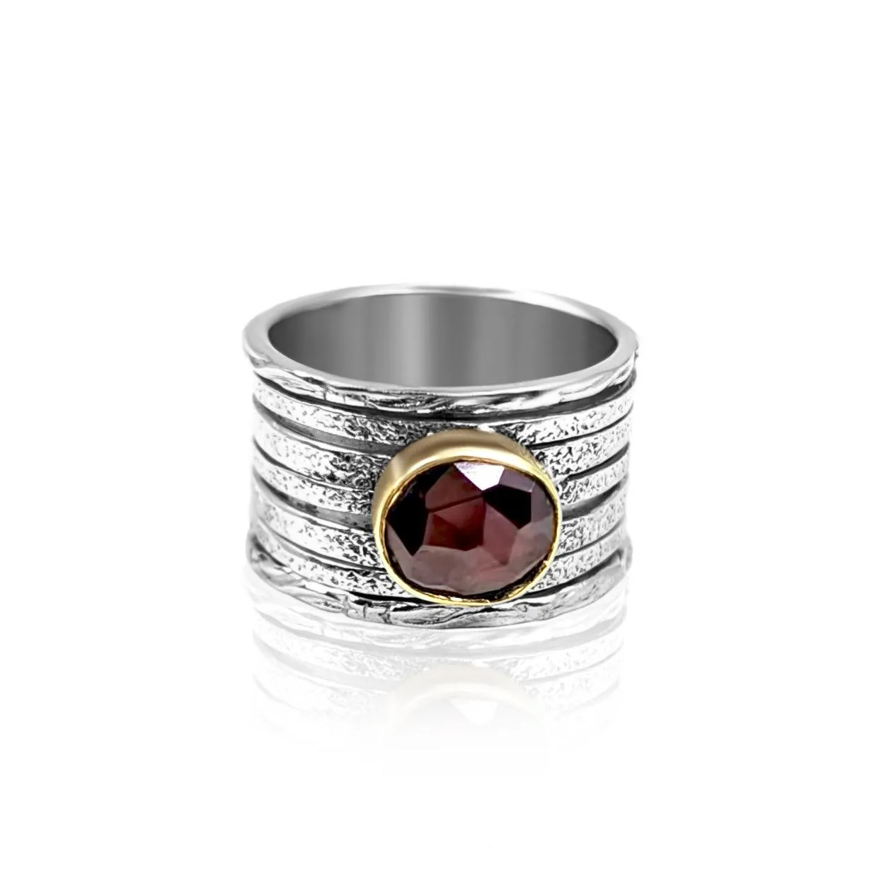 Esme - Garnet and Sterling Silver Spinning Ring