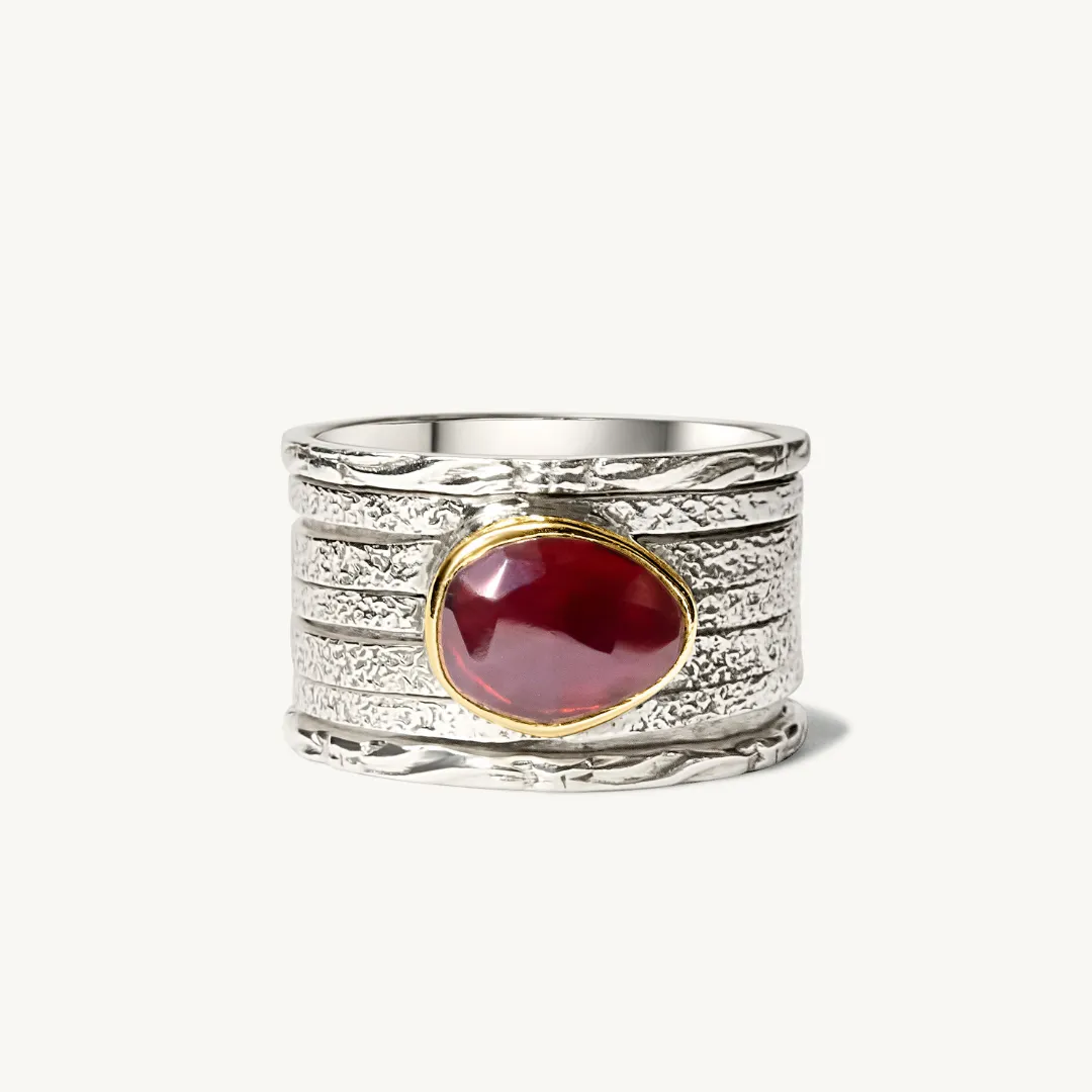 Esme - Garnet and Sterling Silver Spinning Ring