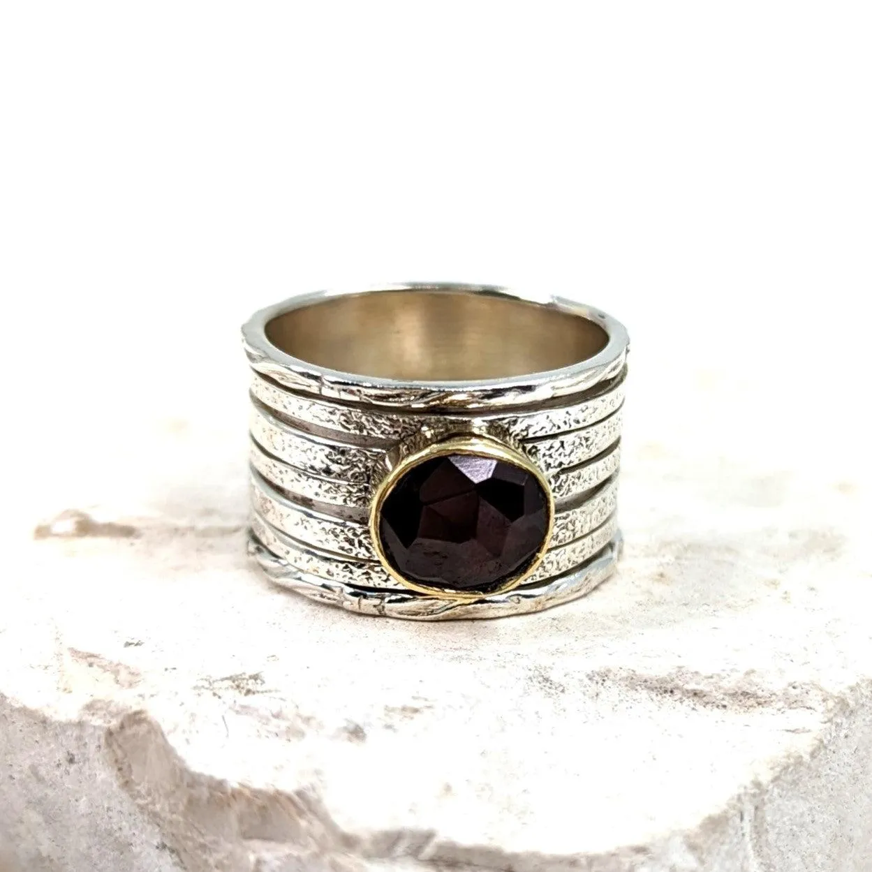 Esme - Garnet and Sterling Silver Spinning Ring