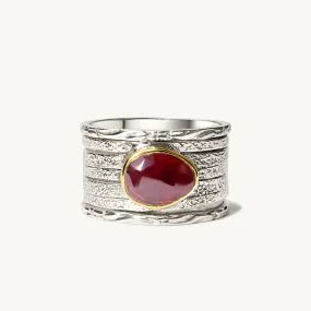 Esme - Garnet and Sterling Silver Spinning Ring