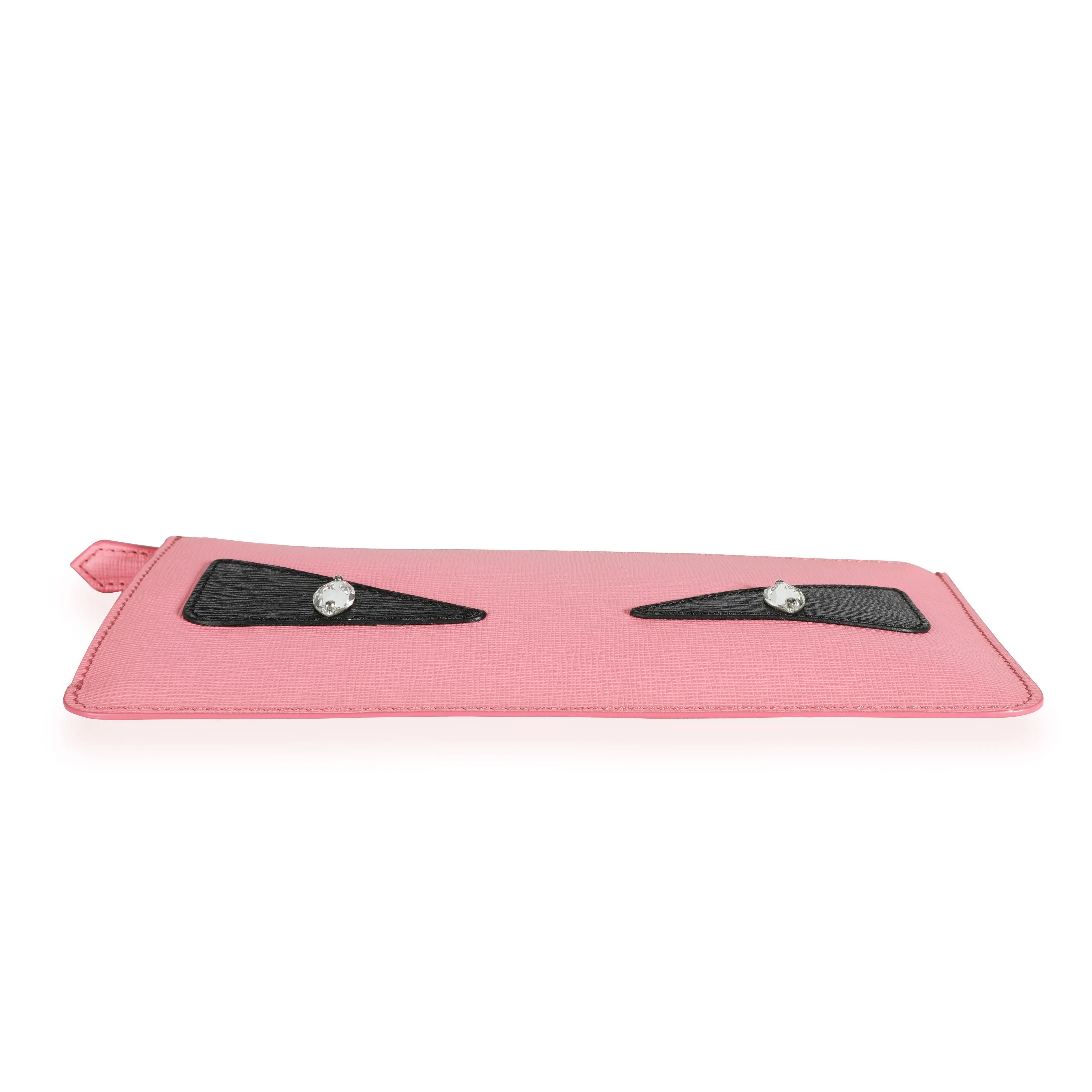 Fendi Pink Vitello Elite Monster Clutch