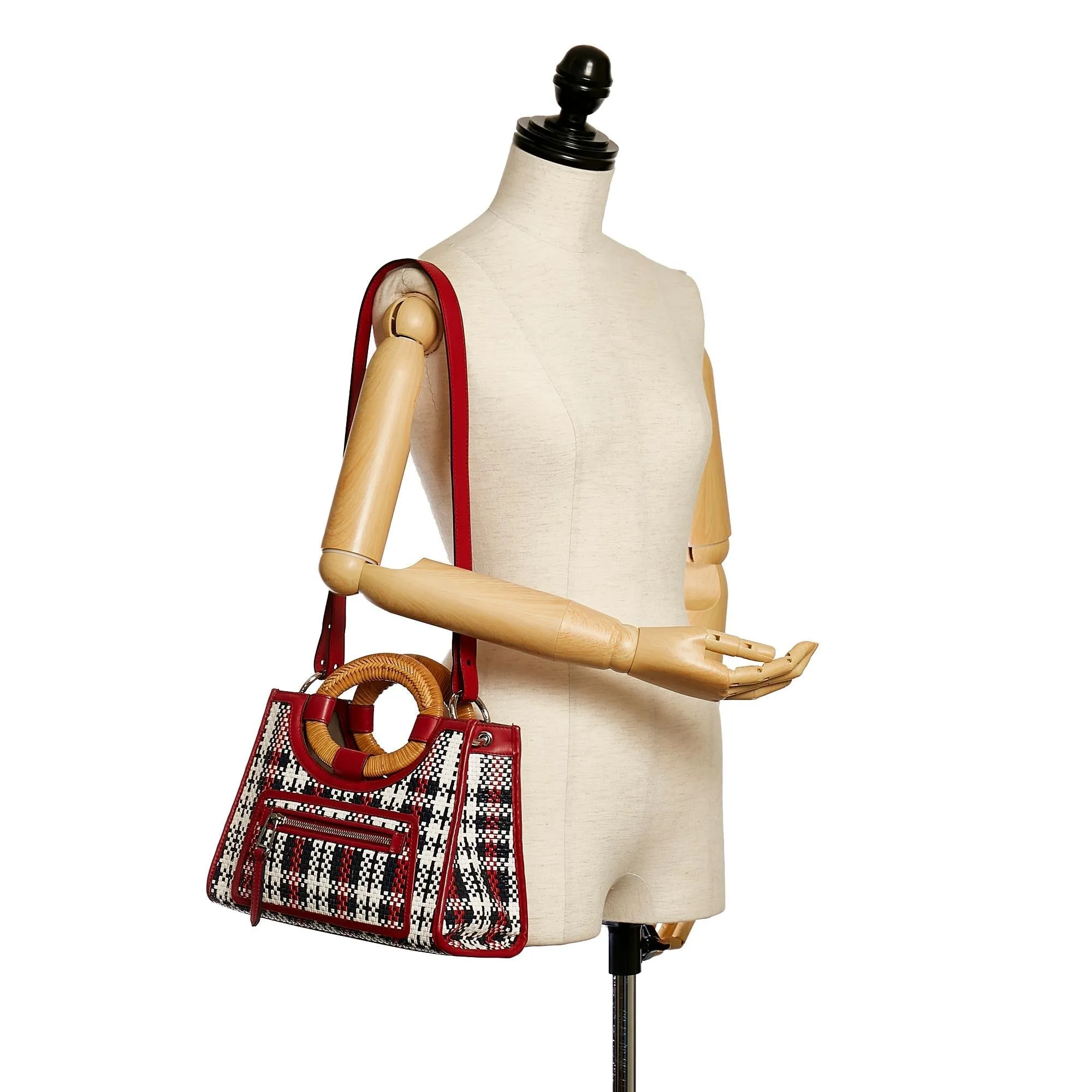 Fendi Runaway Tartan Plaid Satchel (SHG-33225)
