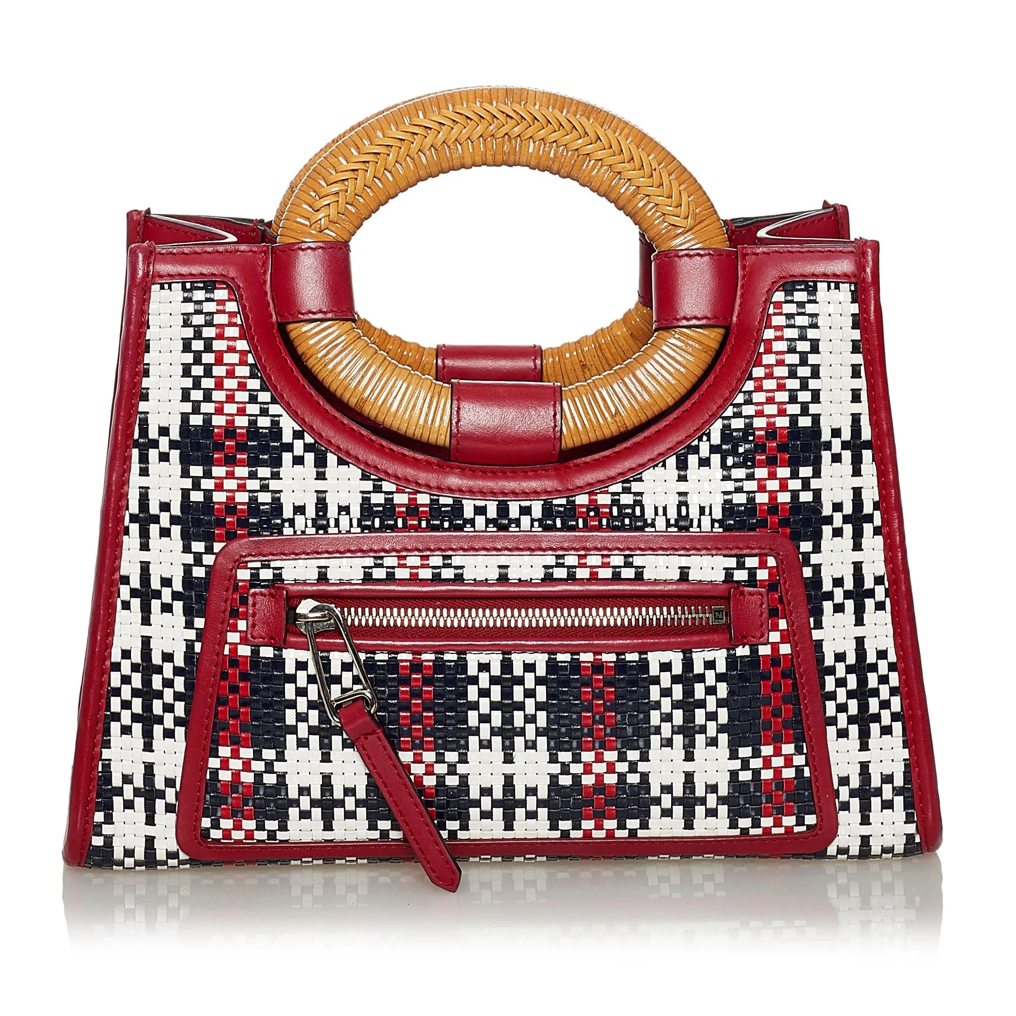 Fendi Runaway Tartan Plaid Satchel (SHG-33225)