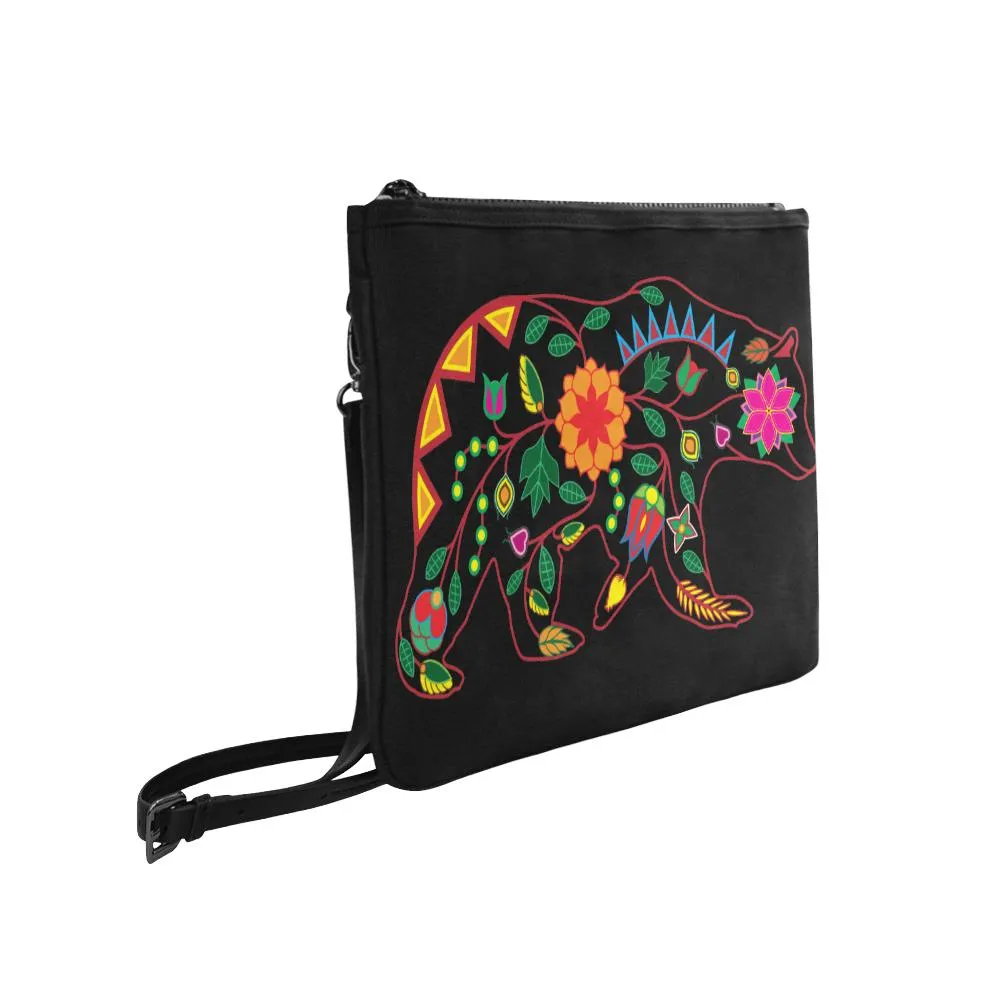 Floral Bear Slim Clutch Bag