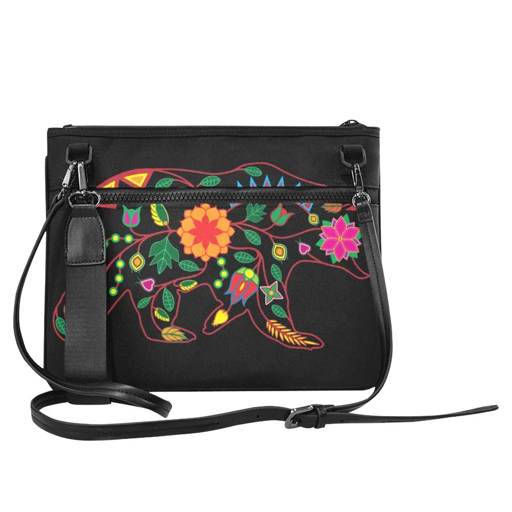Floral Bear Slim Clutch Bag