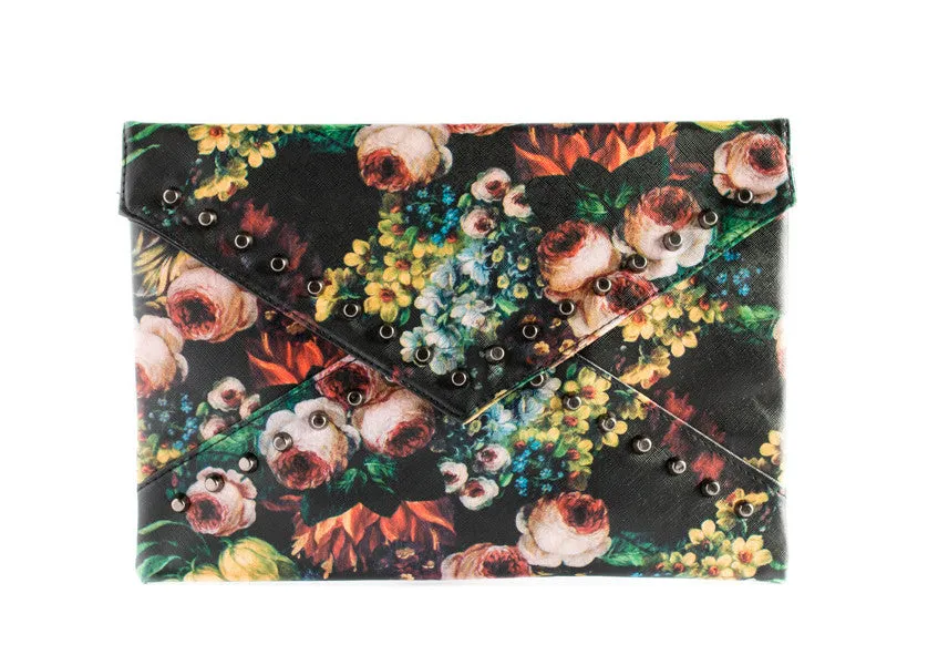 Floral Studded Clutch