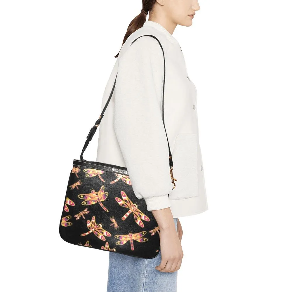 Gathering Yellow Black Small Shoulder Bag