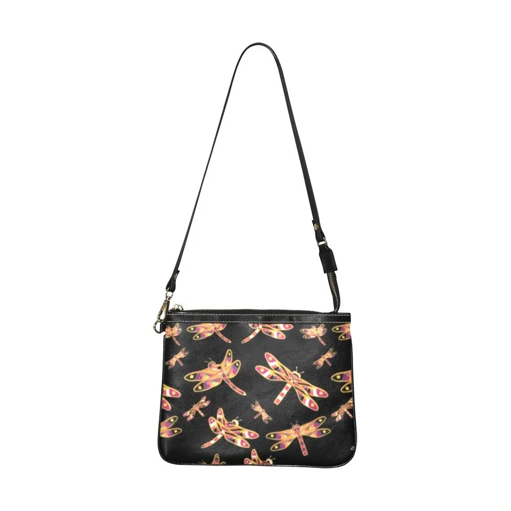 Gathering Yellow Black Small Shoulder Bag