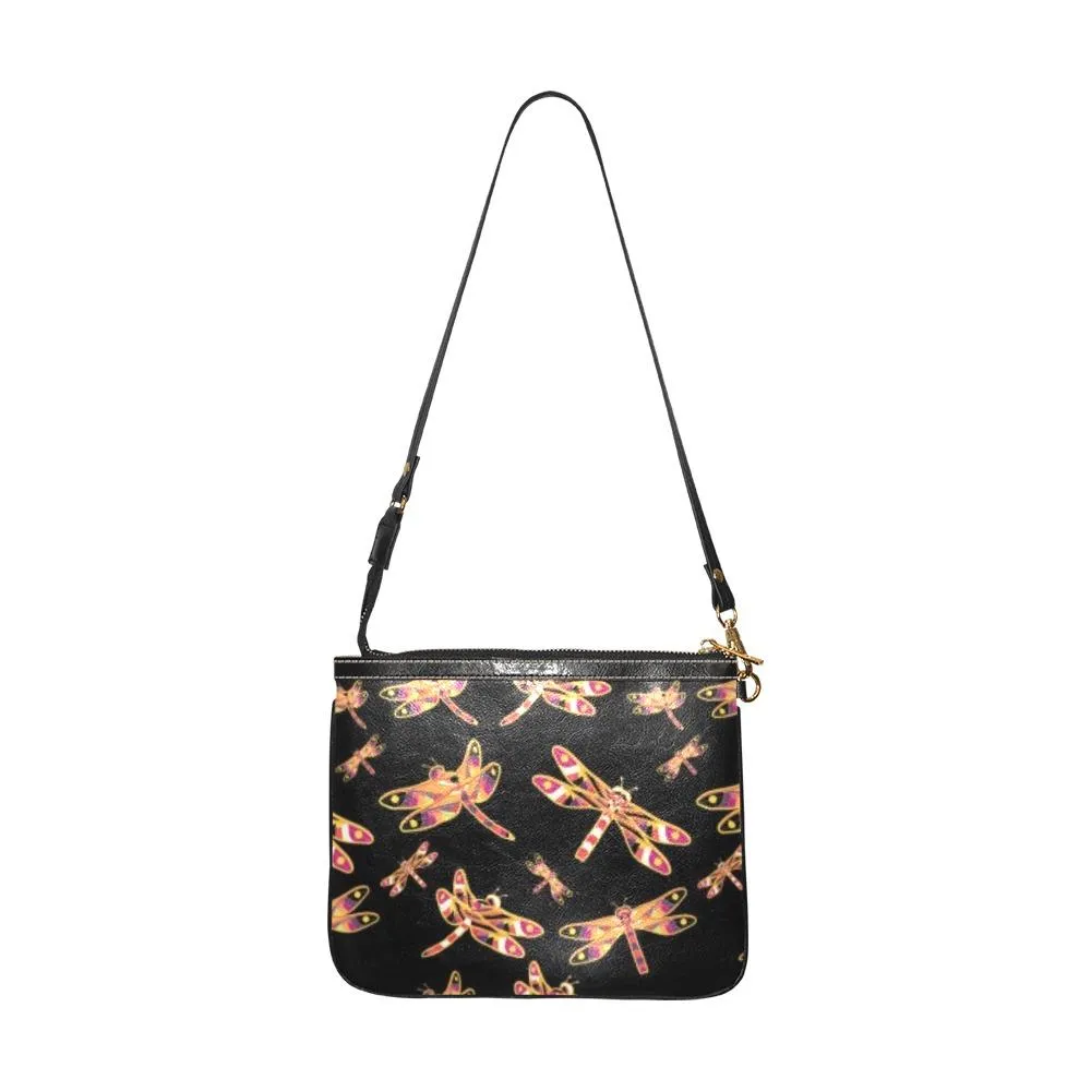 Gathering Yellow Black Small Shoulder Bag