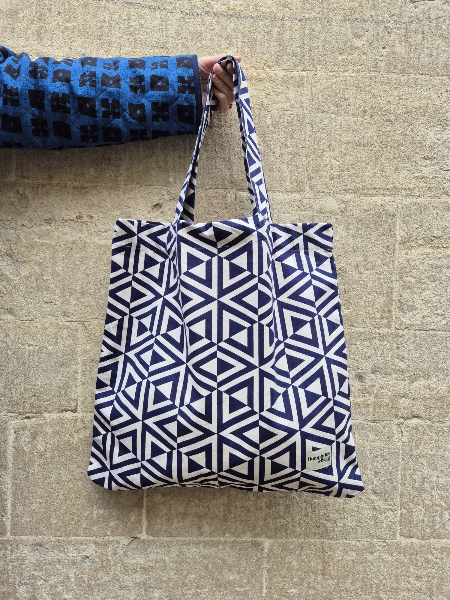 Giant Tote Bag in 'Navy Honeycomb'