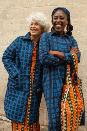Giant Tote Bag in 'Oranges on Blue'