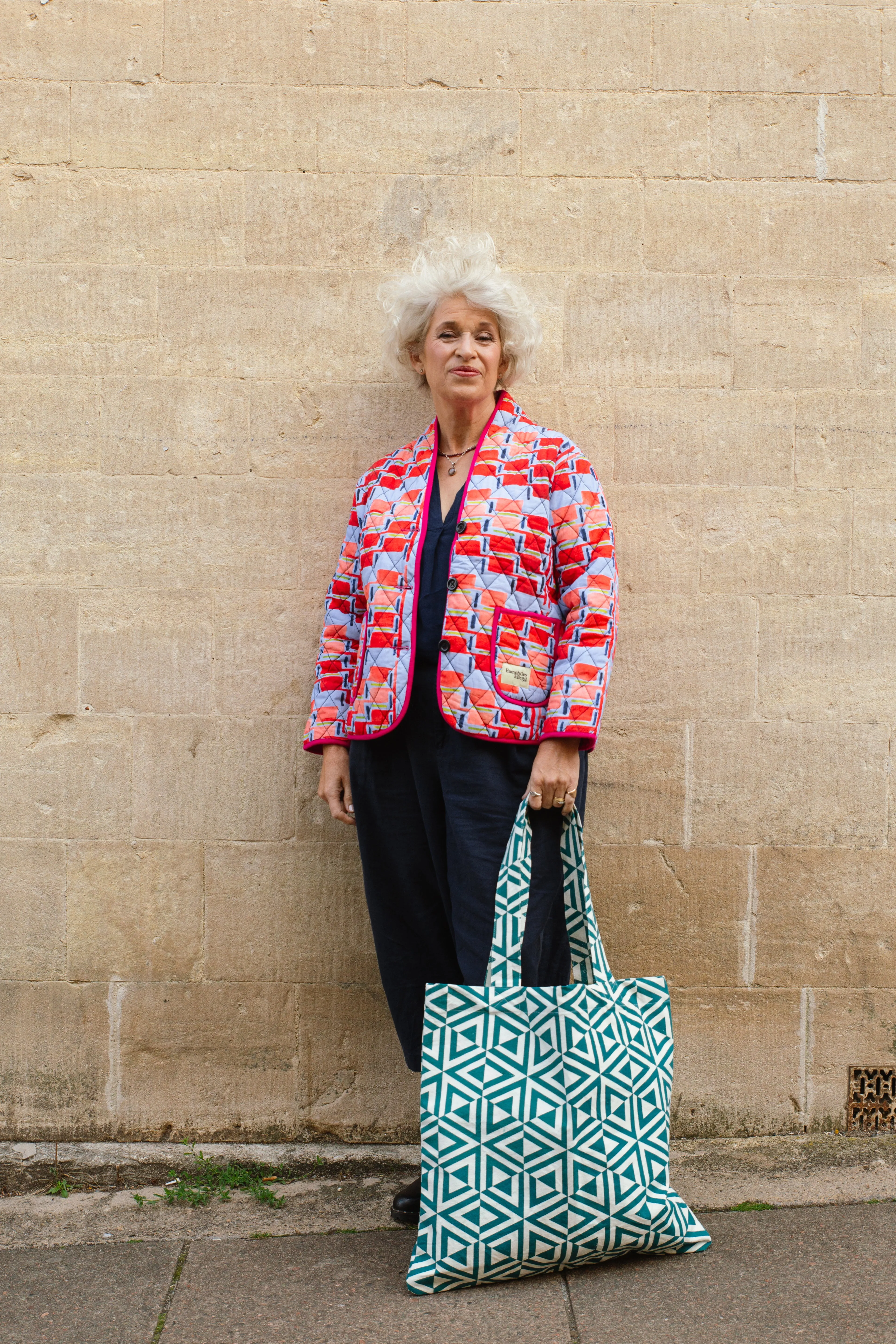 Giant Tote Bag in 'Teal Honeycomb'