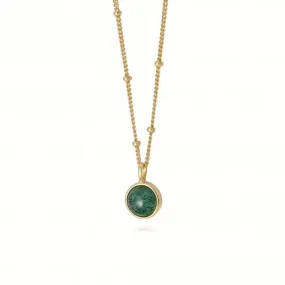 Green Aventurine Healing Stone 18ct Gold Plate Necklace HN1001_GP