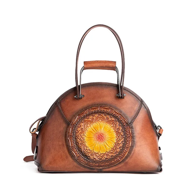 Handmade Womens Genuine Leather Handbags Small Crossbody Purse For Women