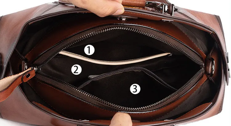 Handmade Womens Genuine Leather Handbags Small Crossbody Purse For Women