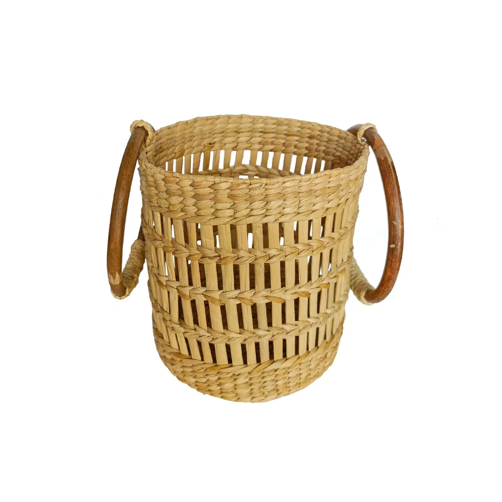 IMARS Stylish Handbag Blue For Women & Girls (Basket Bag) Made With Wood