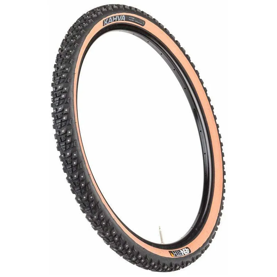 Kahva Bike Tire - 27.5 x 2.1, Tubeless, Tan, 60tpi, 240 Concave Carbide Studs