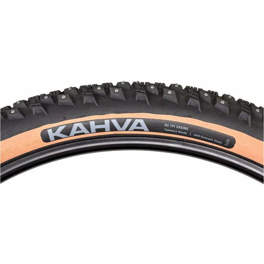 Kahva Bike Tire - 27.5 x 2.1, Tubeless, Tan, 60tpi, 240 Concave Carbide Studs